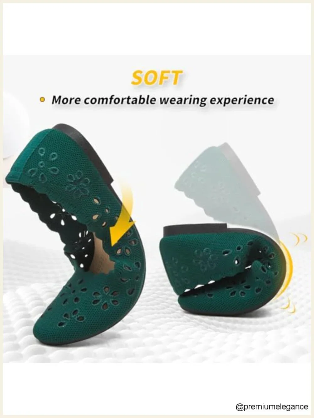 Mesh Ballet Flats with Flower Eyelets, Slip On Walking Flats